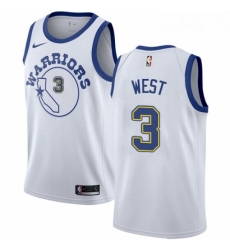 Womens Nike Golden State Warriors 3 David West Swingman White Hardwood Classics NBA Jersey