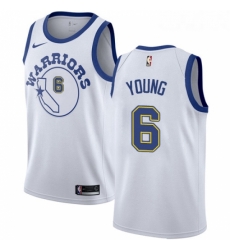 Womens Nike Golden State Warriors 6 Nick Young Swingman White Hardwood Classics NBA Jersey 