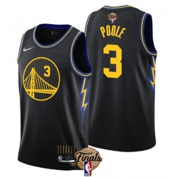 Youth Golden State Warriors 3 Jordan Poole 2022 Black NBA Finals Stitched Jersey