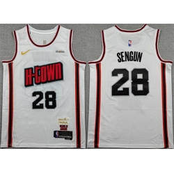 Men Houston Rockets 28 Alperen Sengun White 2024 25 City Edition Stitched Jersey
