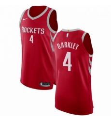 Mens Nike Houston Rockets 4 Charles Barkley Authentic Red Road NBA Jersey Icon Edition