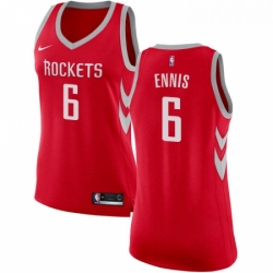 Womens Nike Houston Rockets 6 Tyler Ennis Authentic Red Road NBA Jersey Icon Edition 