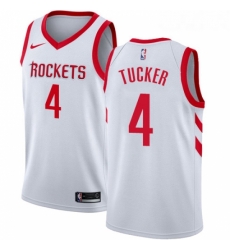 Youth Nike Houston Rockets 4 PJ Tucker Authentic White Home NBA Jersey Association Edition 