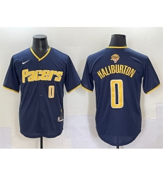 Men Indiana Pacers 0 Tyrese Haliburton Navy 2025 Finals Vapor Stitched Baseball Jersey Men Indiana Pacers 0 Tyrese Haliburton Navy 2025 Finals Vapor Stitched Baseball Jersey