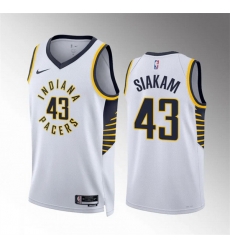 Men Indiana Pacers 43 Pascal Siakam White Association Edition Stitched Basketball Jersey