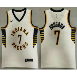 Men Indiana Pacers 7 Malcolm Brogdon New White 2021 Nike Swingman Stitched NBA Jersey