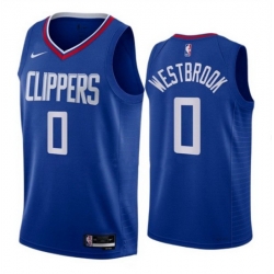 Men Los Angeles Clippers 0 Russell Westbrook Blue Stitched Jersey