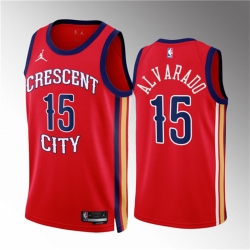 Men New Orleans Pelicans 15 Jose Alvarado Red 2022 23 Statement Edition Stitched Basketball Jersey