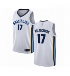 Mens Memphis Grizzlies 17 Jonas Valanciunas Authentic White Basketball Jersey Association Edition 