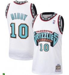 Men's Mike Bibby White Vancouver Grizzlies Mitchell & Ness Hardwood Classics 1998 Swingman Jersey