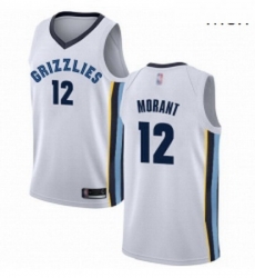 Nike Memphis Grizzlies 12 Ja Morant White Basketball Swingman Association Edition Jersey 