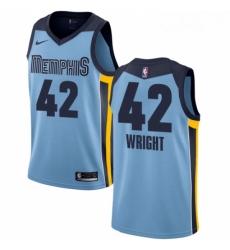 Womens Nike Memphis Grizzlies 42 Lorenzen Wright Authentic Light Blue NBA Jersey Statement Edition