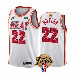 Men Miami Heat 22 Jimmy Butler White 2023 Finals Classic Edition Stitched Basketball Jersey