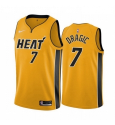 Men Miami Heat 7 Goran Dragic Yellow NBA Swingman 2020 21 Earned Edition Jersey