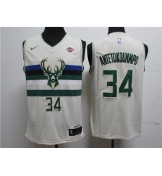 Bucks 34 Giannis Antetokounmpo White City Edition Swingman Jersey