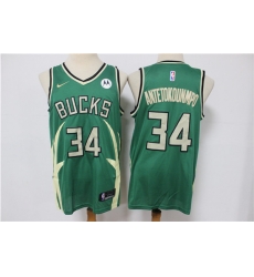 Men Milwaukee Bucks 34 Giannis Antetokounmpo Green Stitched Jersey