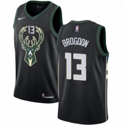 Mens Nike Milwaukee Bucks 13 Malcolm Brogdon Authentic Black Alternate NBA Jersey Statement Edition 