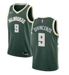 Mens Nike Milwaukee Bucks 9 Donte DiVincenzo Swingman Green NBA Jersey Icon Edition 