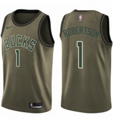 Youth Nike Milwaukee Bucks 1 Oscar Robertson Swingman Green Salute to Service NBA Jersey