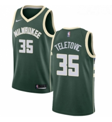 Youth Nike Milwaukee Bucks 35 Mirza Teletovic Swingman Green Road NBA Jersey Icon Edition