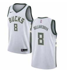 Youth Nike Milwaukee Bucks 8 Matthew Dellavedova Swingman White Home NBA Jersey Association Edition 