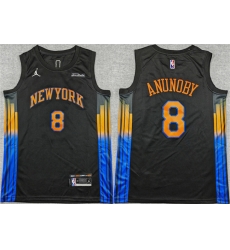 Men New Yok Knicks  8 OG Anunoby Statement Edition Stitched Jersey