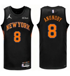 Men New Yok Knicks OG Anunoby #8 Black Stitched NBA Basketball Jersey Men New Yok Knicks OG Anunoby #8 Black Stitched NBA Basketball Jersey