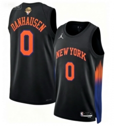 Men New York Knicks Danhausen #0 Black Stitched Basketball Jersey