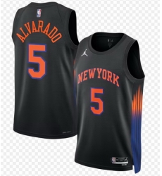 Men New York Knicks Jose Alvarado Black Stitched NBA Jersey