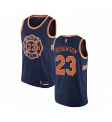 Mens New York Knicks 23 Mitchell Robinson Authentic Navy Blue Basketball Jersey City Edition 