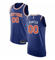 Mens Nike New York Knicks 00 Enes Kanter Authentic Royal Blue NBA Jersey Icon Edition 