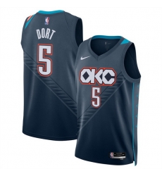 Men Oklahoma City Thunder 5 Luguentz Dort Navy 2025 26 City Edition Stitched Basketball Jersey