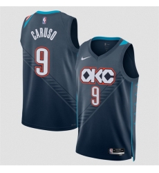 Men Oklahoma City Thunder 9 Alex Caruso Navy 2025 26 City Edition Stitched Basketball Jersey