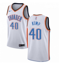 Mens Nike Oklahoma City Thunder 40 Shawn Kemp Authentic White Home NBA Jersey Association Edition