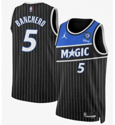 Men Orlando Magic 5 Paolo Banchero Black 2025 New Generation of Magic Stitched Basketball Jersey