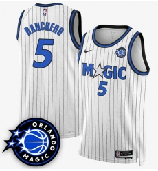 Men Orlando Magic 5 Paolo Banchero White 2025 New Generation of Magic Stitched Basketball Jersey
