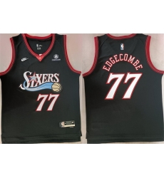 Men Philadelphia 76ers 77 V  J  Edgecombe Black 2025 Classic Edition Stitched Stitched Jersey