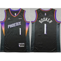 Men Phoenix Suns 1 Devin Booker Black 2025 26 Statement Edition Stitched Basketball Jersey