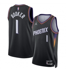 Men Phoenix Suns 1 Devin Booker Black 2025 Statement Edition Stitched Basketball Jersey