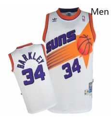 Mens Mitchell and Ness Phoenix Suns 34 Charles Barkley Swingman White Throwback NBA Jersey