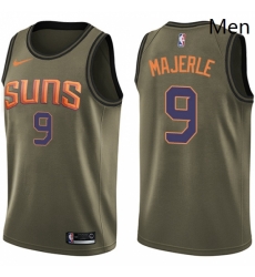 Mens Nike Phoenix Suns 9 Dan Majerle Swingman Green Salute to Service NBA Jersey