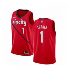 Mens Nike Portland Trail Blazers 1 Evan Turner Red Swingman Jersey Earned Edition