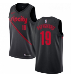 Mens Nike Portland Trail Blazers 19 Georgios Papagiannis Swingman Black NBA Jersey 2018 19 City Edition 