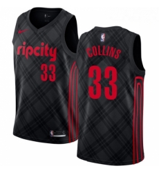 Mens Nike Portland Trail Blazers 33 Zach Collins Swingman Black NBA Jersey City Edition