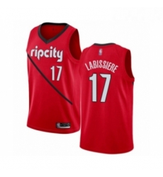 Mens Portland Trail Blazers 17 Skal Labissiere Red Swingman Jersey Earned Edition 