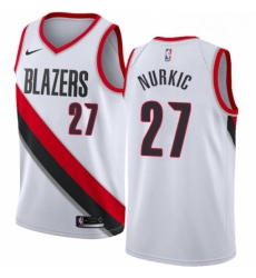 Youth Nike Portland Trail Blazers 27 Jusuf Nurkic Swingman White Home NBA Jersey Association Edition