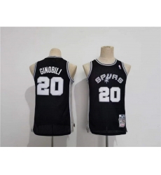 Youth Spurs 20 Manu Ginobili Black Stitched Jersey