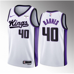 Men Sacramento Kings 40 Harrison Barnes White 2023 24 Association Edition Swingman Stitched Basketball Jersey