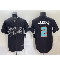 Men San Antonio Spurs 2 Dylan Harper Black Stitched Baseball Jerseys Men San Antonio Spurs 2 Dylan Harper Black Stitched Baseball Jerseys