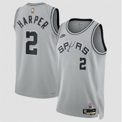 Men San Antonio Spurs  2 Dylan Harper Silver 2026 27 Classic Edition Stitched Basketball Jersey